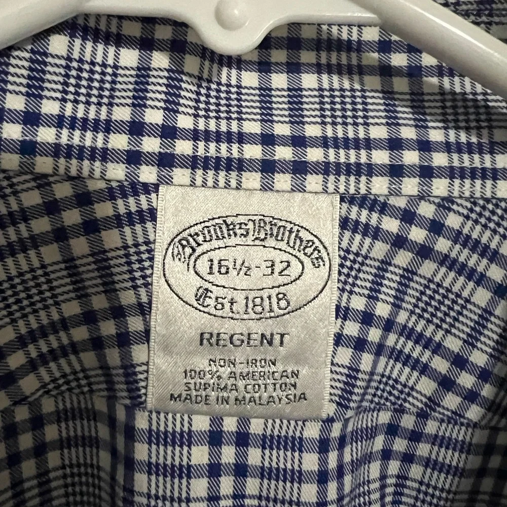 BROOKS BROTHERS No Iron 100% American Supima Cotton Button Down Men's 16 1/2-32 - Picture 3 of 4